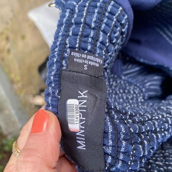 MINKPINK Lover navy striped Jumpsuit size small - Picture 12 of 14